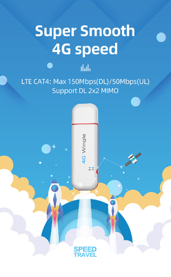 Bezprzewodowa mobilna karta SIM 4G USB Dongle 150 Mb / s Przenośny klucz szerokopasmowy