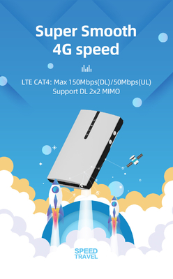 Szybki router mobilny Hotspot 4G Lte 150 Mb / s do podróżowania z baterią 2100 mAh